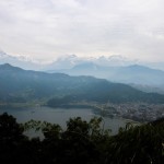 Fewa Tal and the Annapurna range from the Peace Pagoda